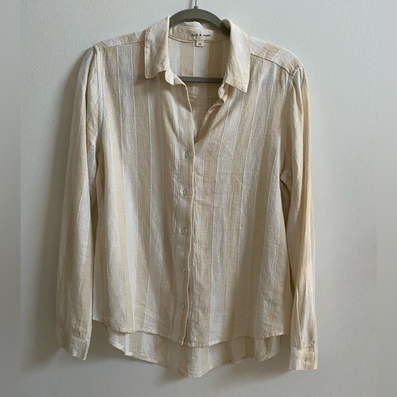 Cloth & Stone Women’s Striped Button Down Shirt - Picture 1 of 4